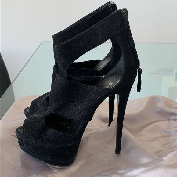 Giuseppe Zanotti black suede sandals 160 mm - Picture 2 of 6